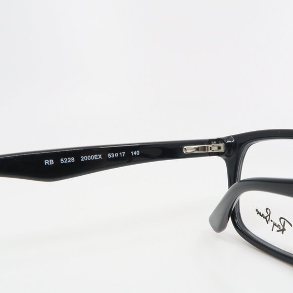 Ray-Ban RB 5228EX 2000 Unisex Rectangular Black - Picture 3 of 6